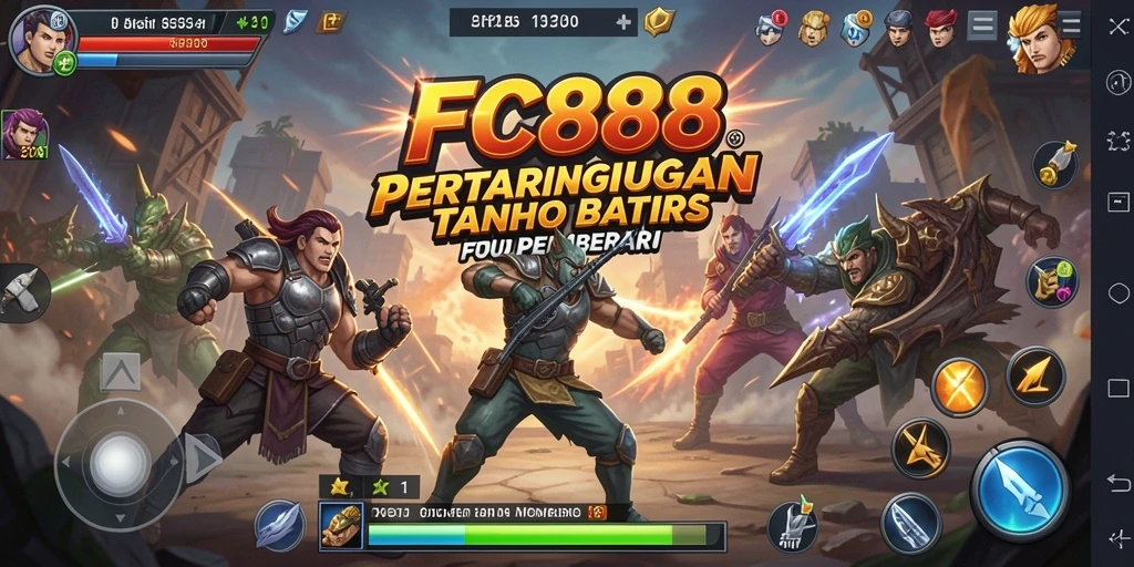 Tampilan gameplay pertarungan seru di FC888.