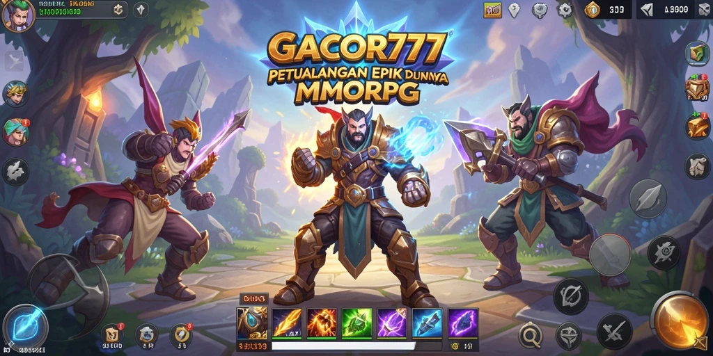 Screenshot GACOR777 yang menunjukkan pertempuran epik dalam MMORPG.