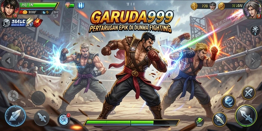Tampilan aksi pertarungan seru dalam GARUDA999.