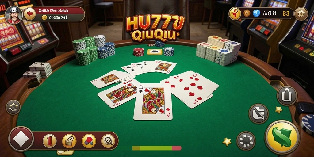 Tampilan gameplay menarik dari HQ777 dalam permainan QiuQiu.