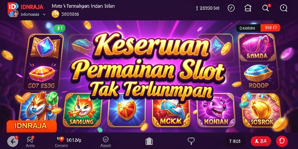Tampilan gameplay menarik dari IDNRAJA saat memutar gulungan slot.