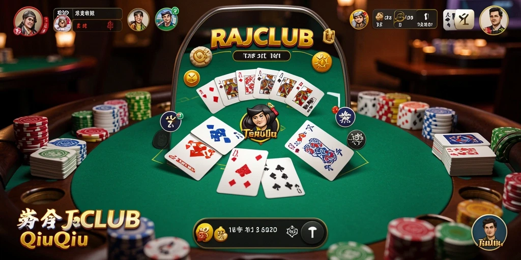 Tampilan gameplay seru di RAJACLUB yang penuh aksi QiuQiu.