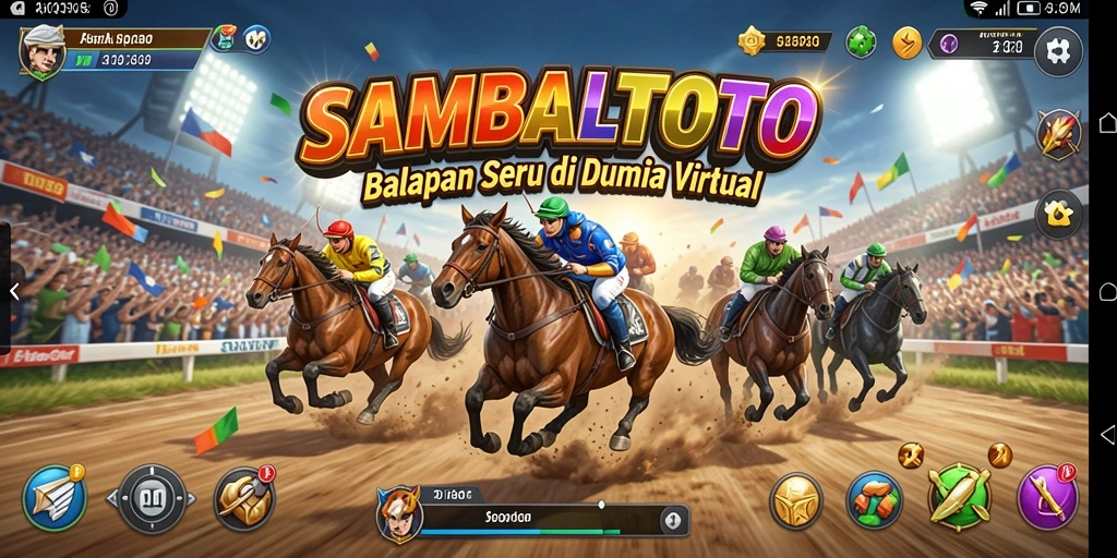 Tampilan gameplay balapan yang seru dan menantang.