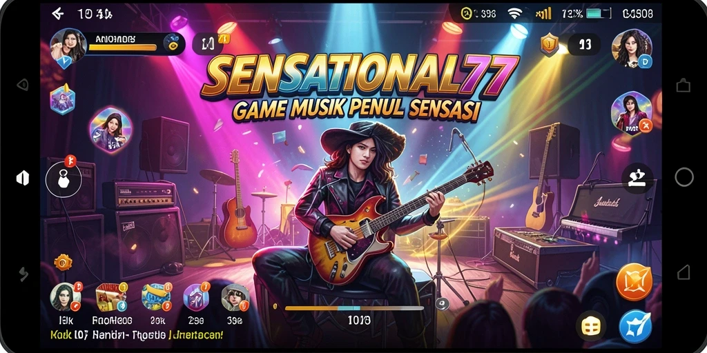 Screenshot utama SENSATIONAL77 menampilkan gameplay interaktif penuh warna.