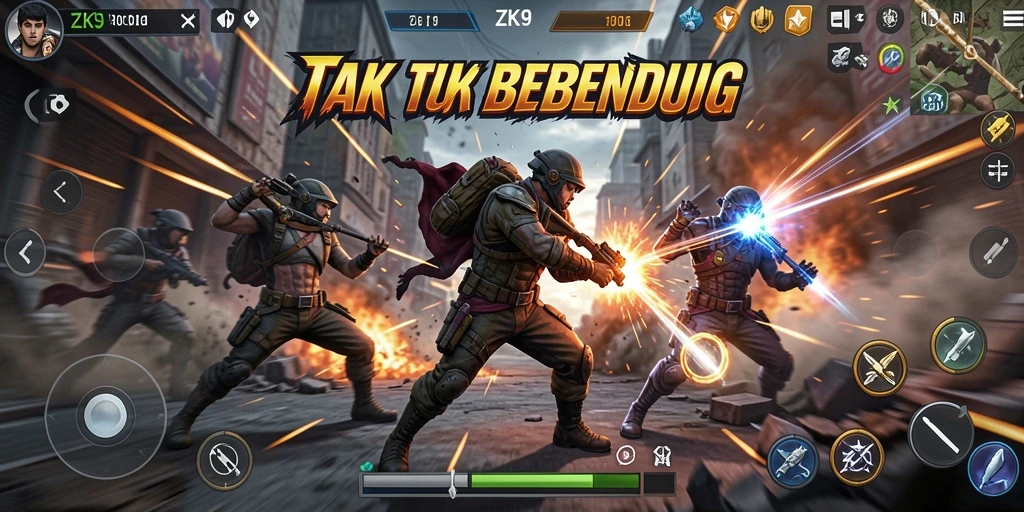 Tampilan seru dari gameplay ZK9 saat melakukan pertarungan yang menegangkan.